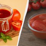 Tomates dois-em-um no seu próprio sumo: um aperitivo e uma
